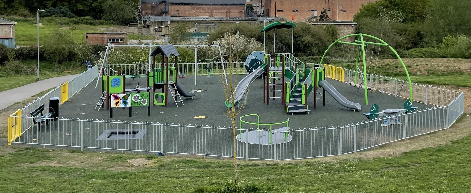 image shows play area equipment located at mill park drive in braintree