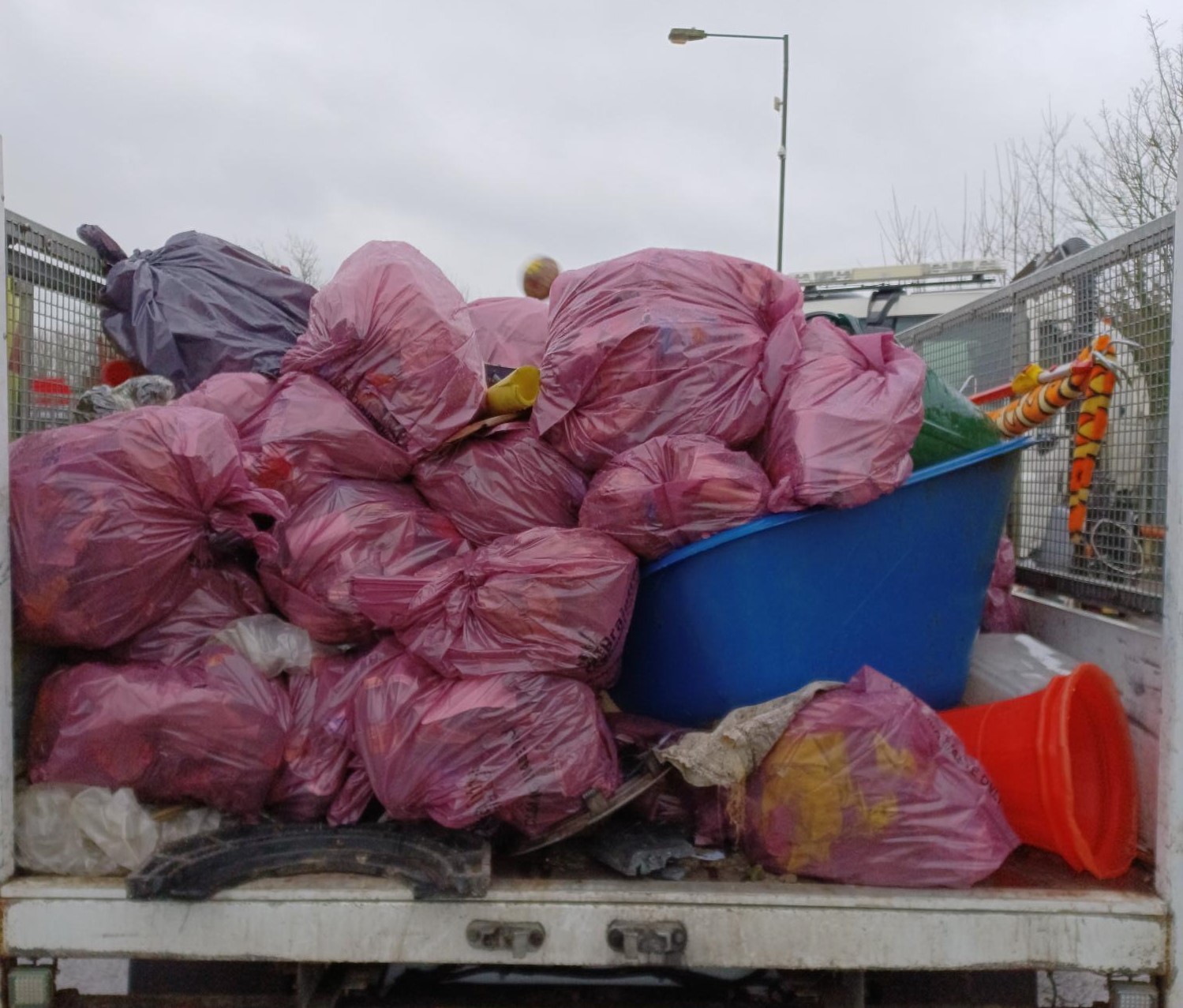 A selection of various items and general litter cleared from the A120