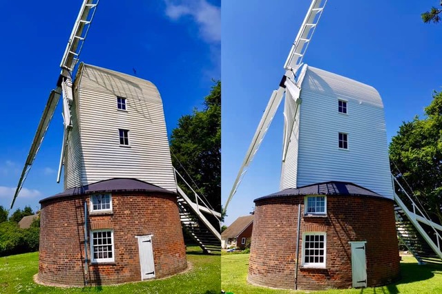 2 side shots of bocking windmill