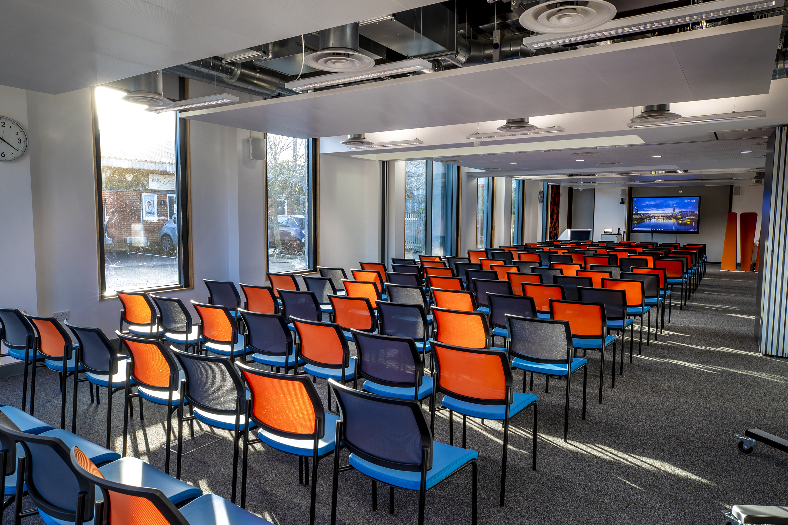 Full conference room with people