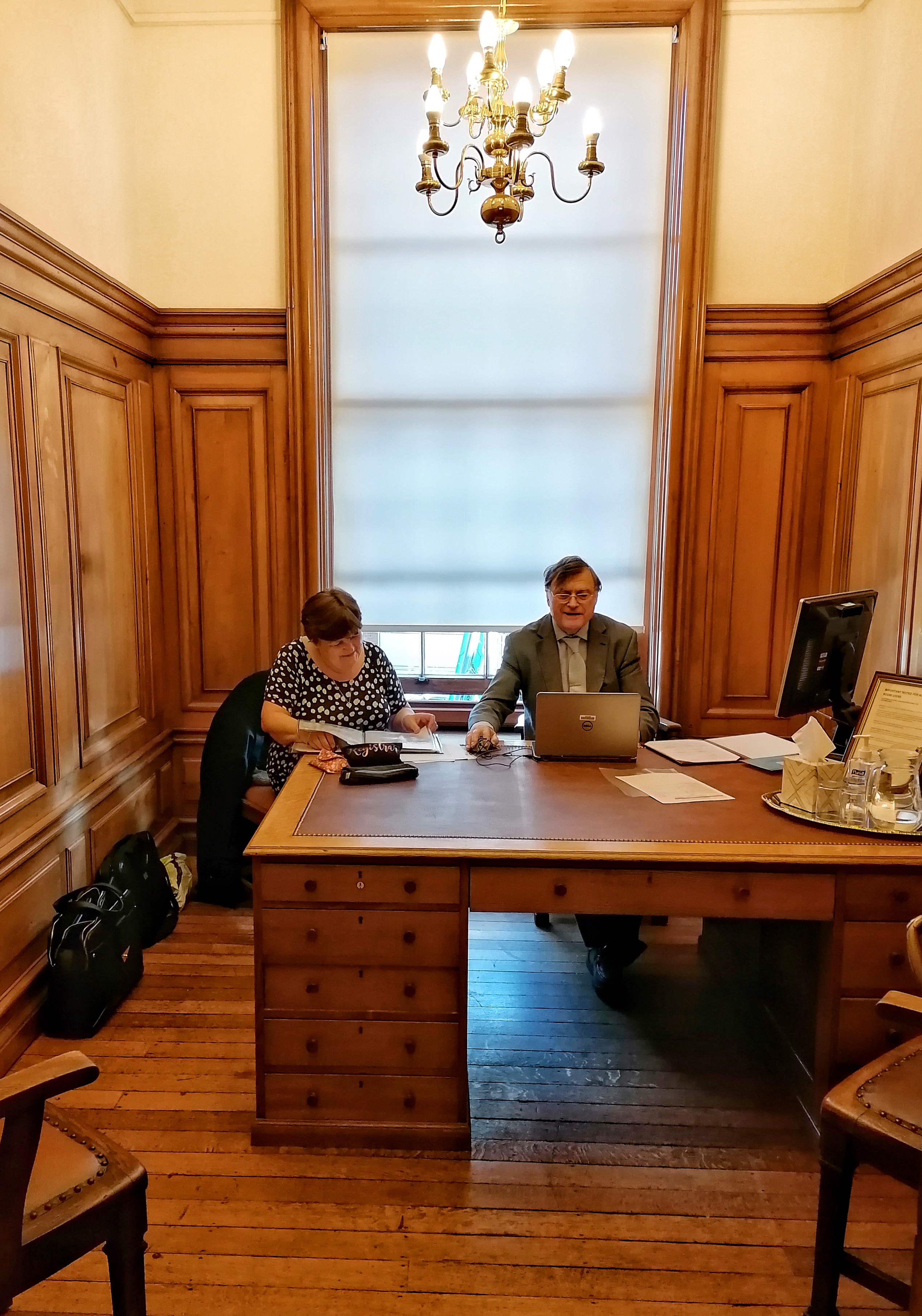 Rushbury room with 2 people in at the Town Hall