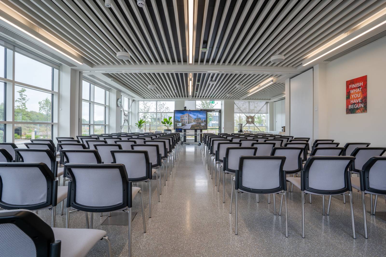 Downstairs conference room at the plaza