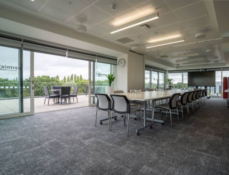 upstairs conference room at The Plaza