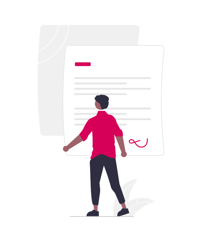 graphic of a person signing an form
