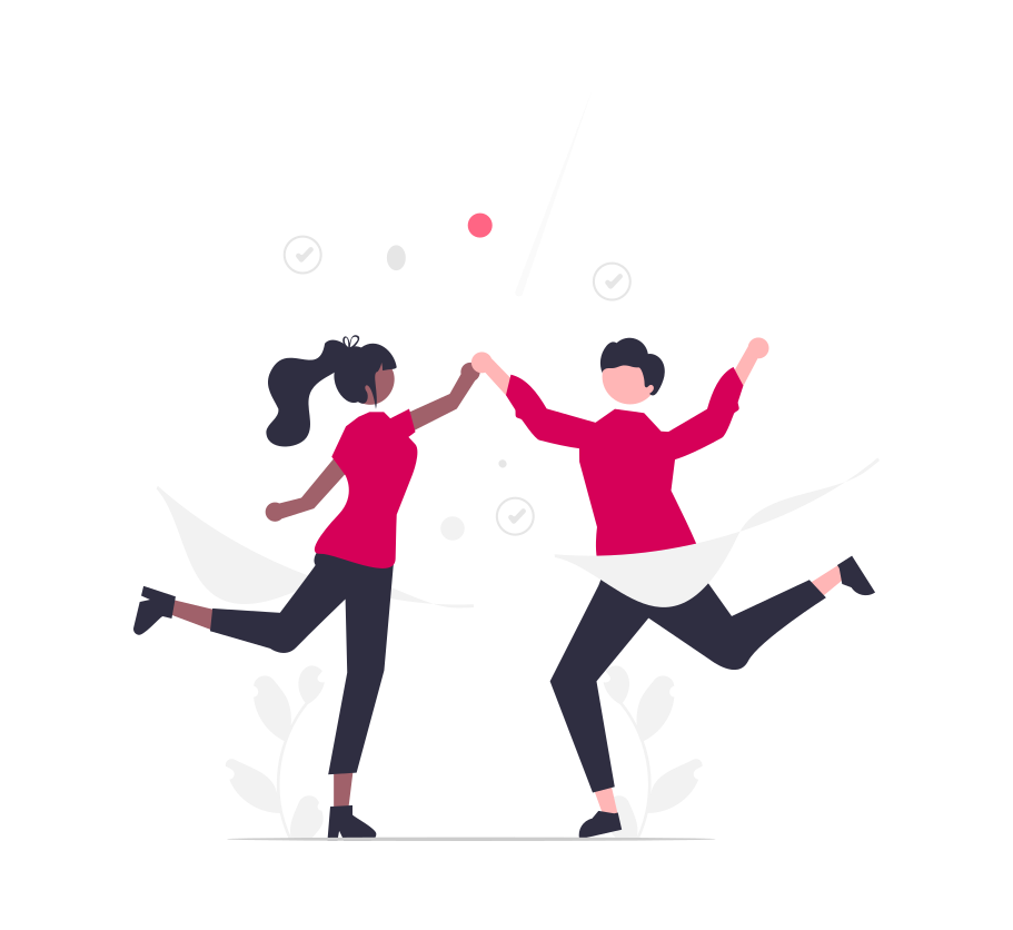 drawing of people dancing with joy
