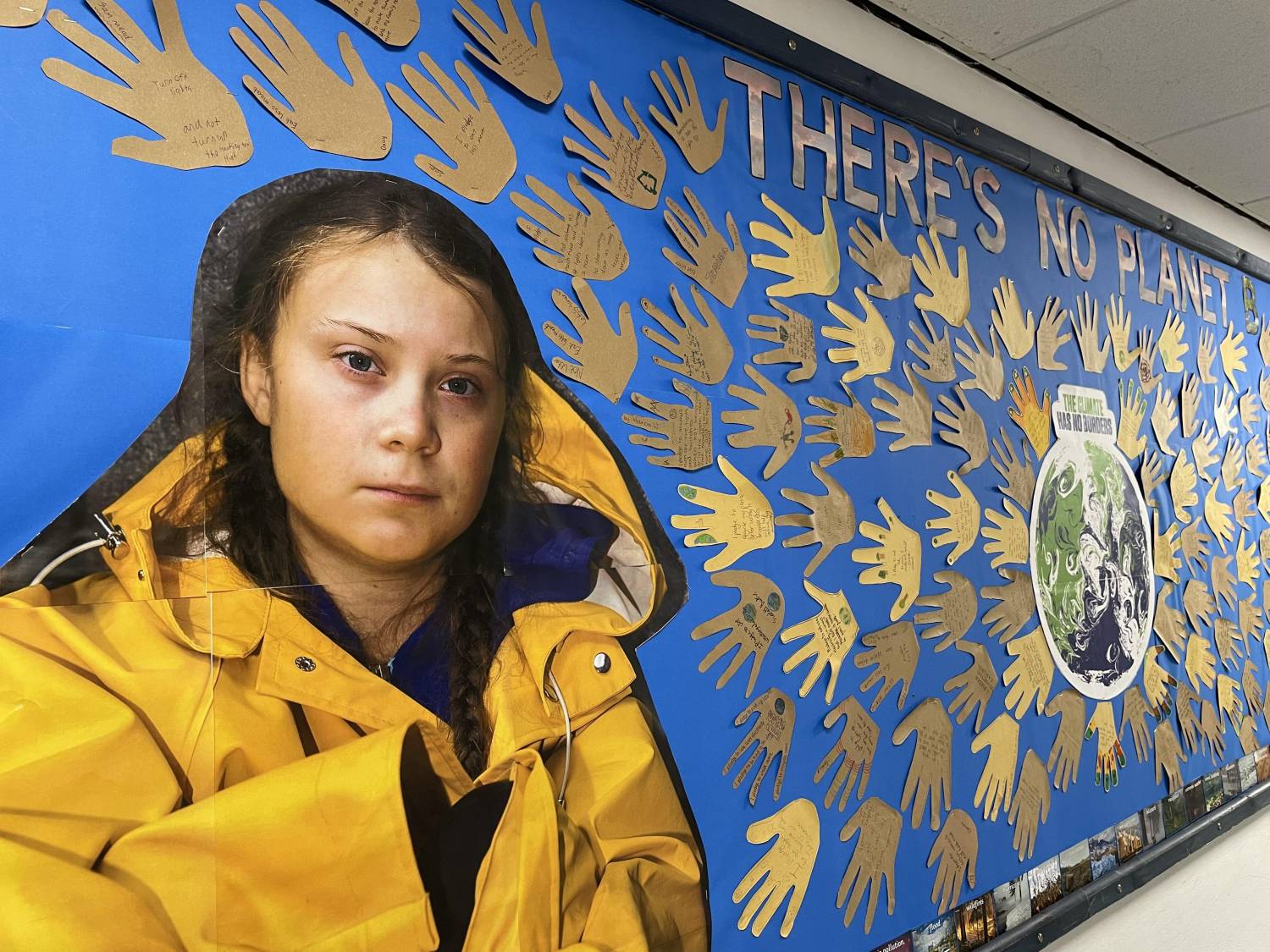 There's no planet B display with Greta Thunberg