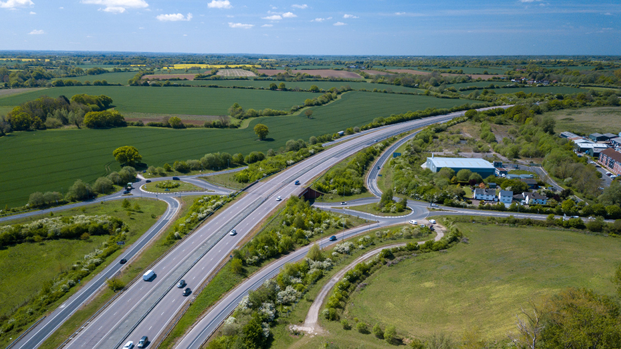A photo of the A120 road
