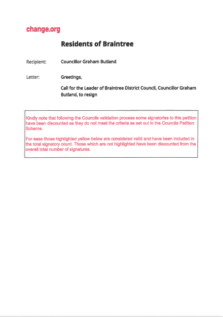 Decorative thumbnail image for Call for the leader of braintree district council councillor graham butland to resign petition