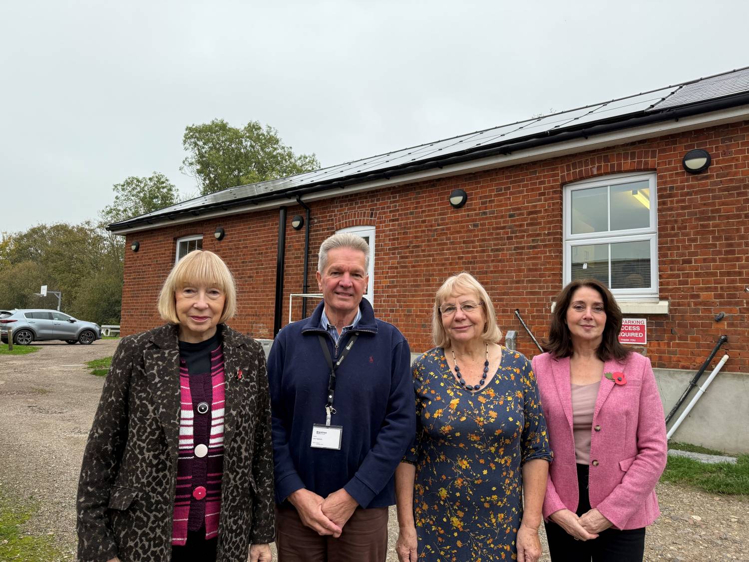 Councillors standing outside White Colne Village Hall