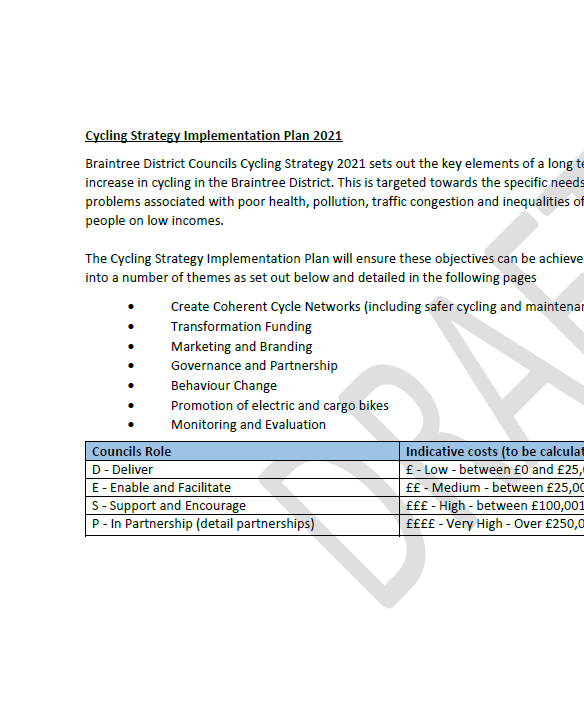 Decorative thumbnail image for Cycling draft strategy implementation plan 2021