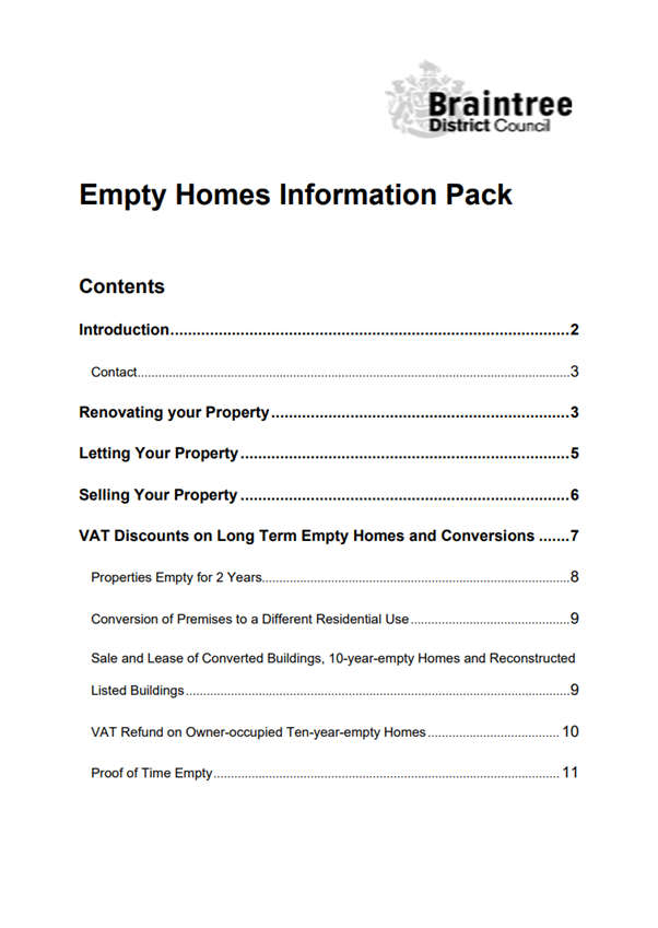 Decorative thumbnail image for empty homes information pack download