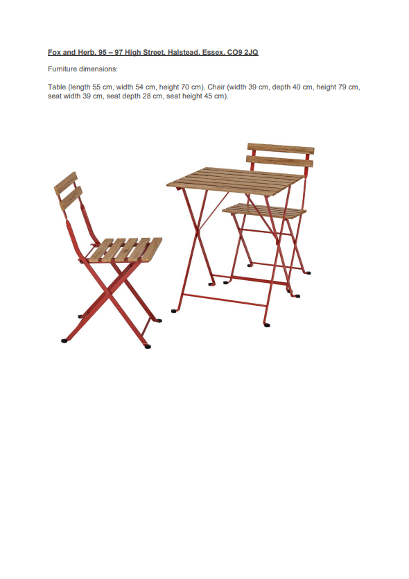 Decorative thumbnail image for Fox and herb furniture dimensions