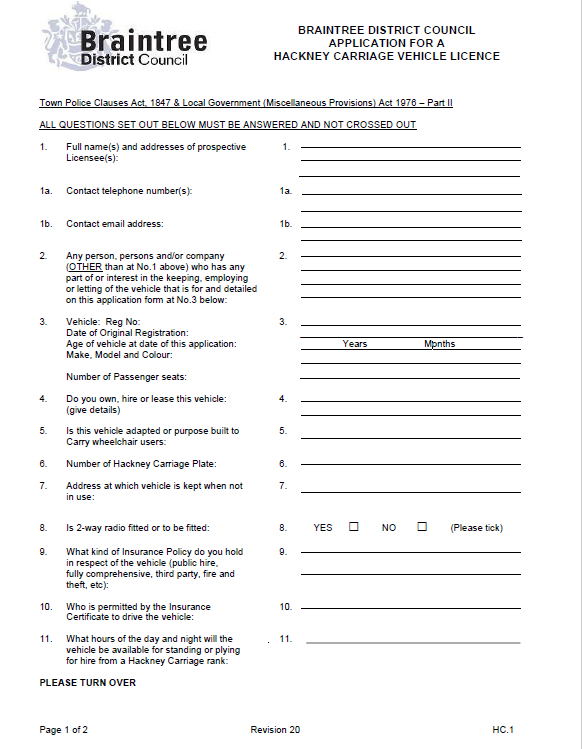 Hc 1 application form vehicle image