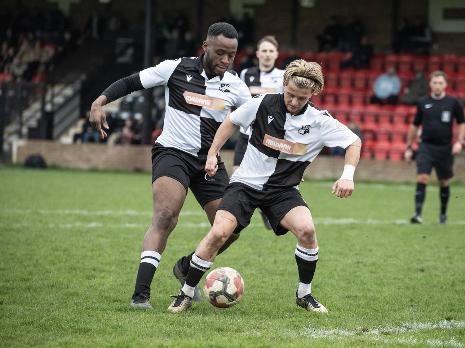 Two players from Halstead Town Football Club