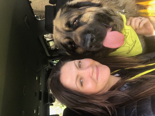 Hero the dog and his owner Leighanne