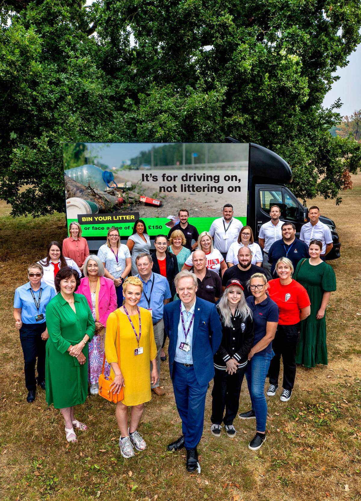 Love Essex car litter campaign launch with people standing smiling at a camera - Image