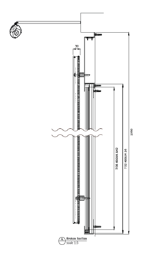 Drawing of listed building from below