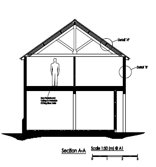 Drawing of listed building from side view