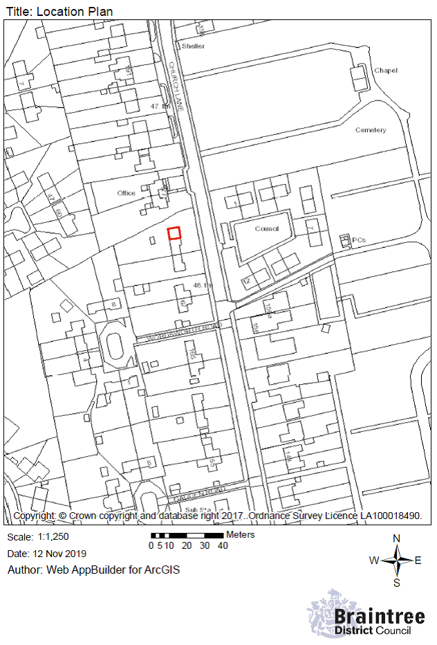 Location plan image from birds eye view with a red line which indicates the extension