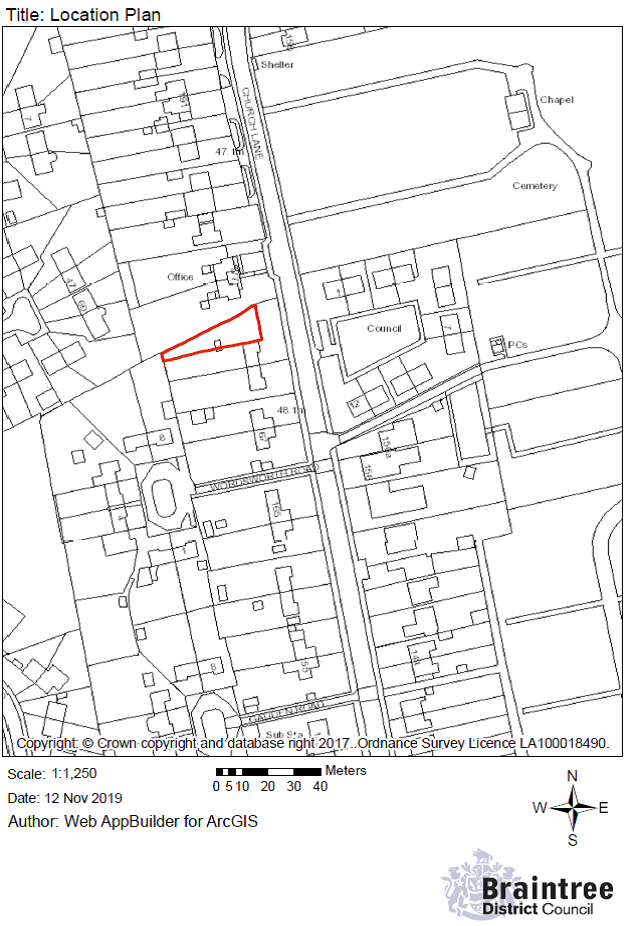 Local plan image from birds eye view with a red line which indicates part of the site but with no access to the highway