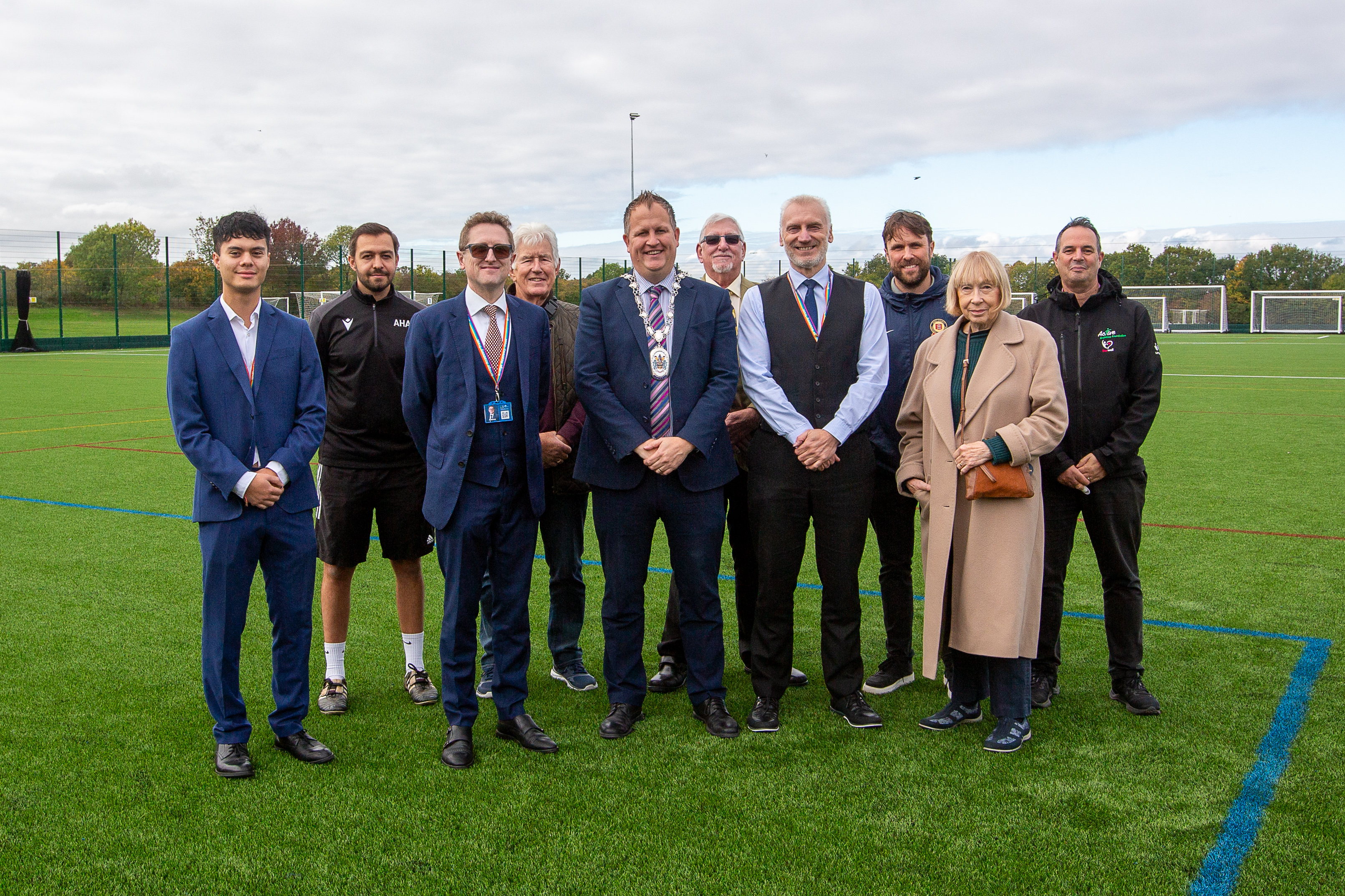 Notley high school 3g football pitch group photo
