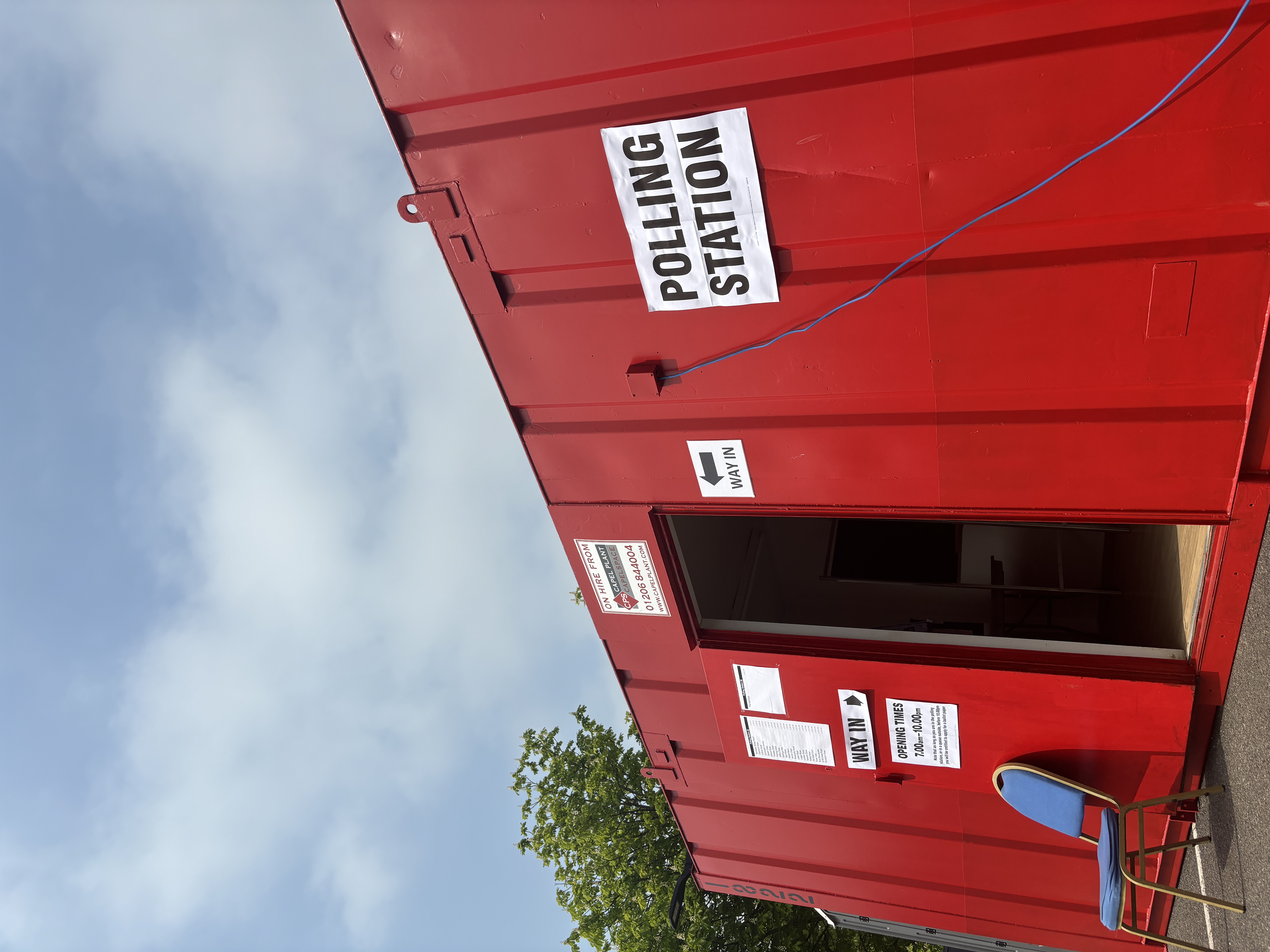 Notley high school polling station portacabin - Image