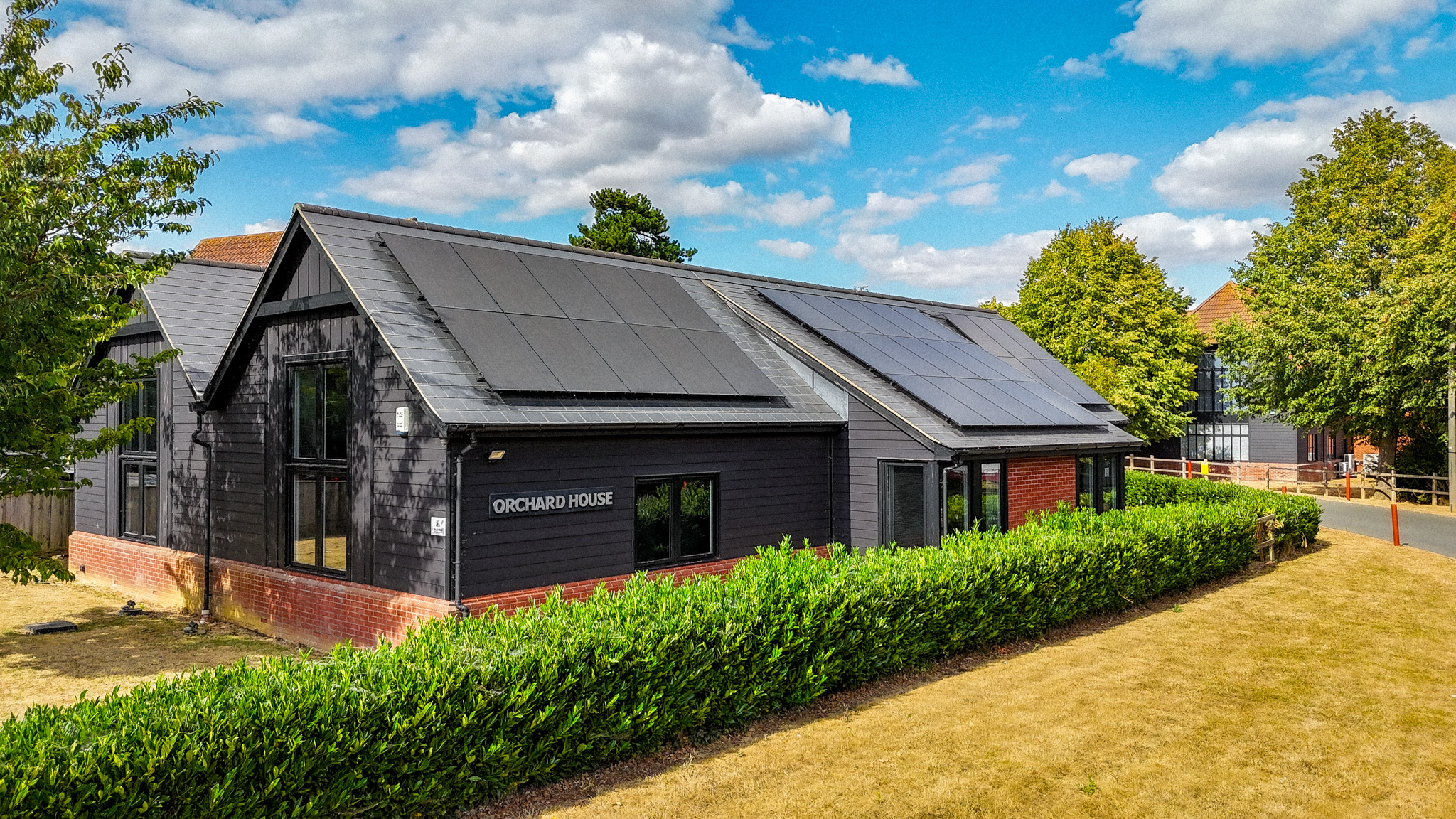 View of Orchard House with solar panels