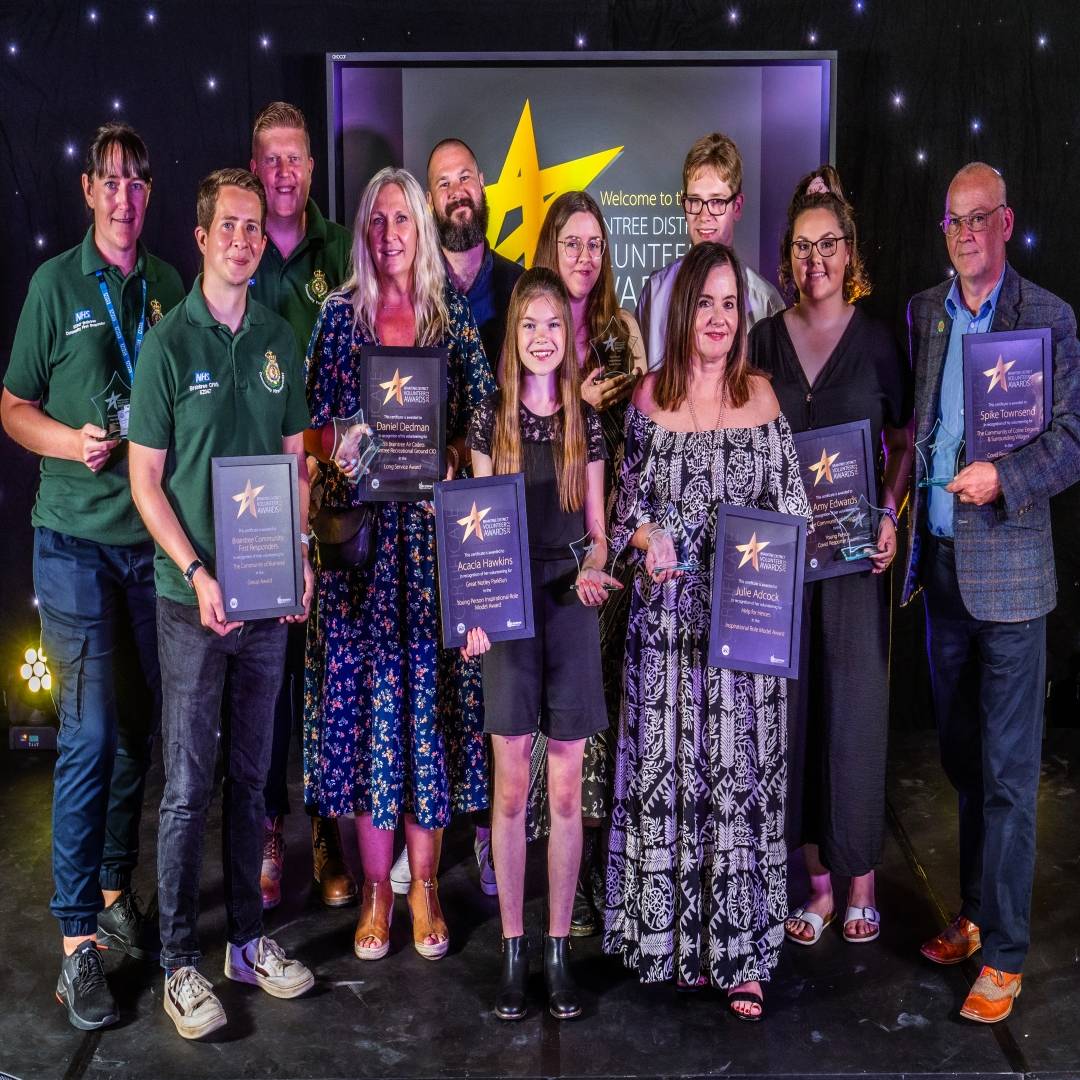 Group image of Braintree District Volunteer Award winners.