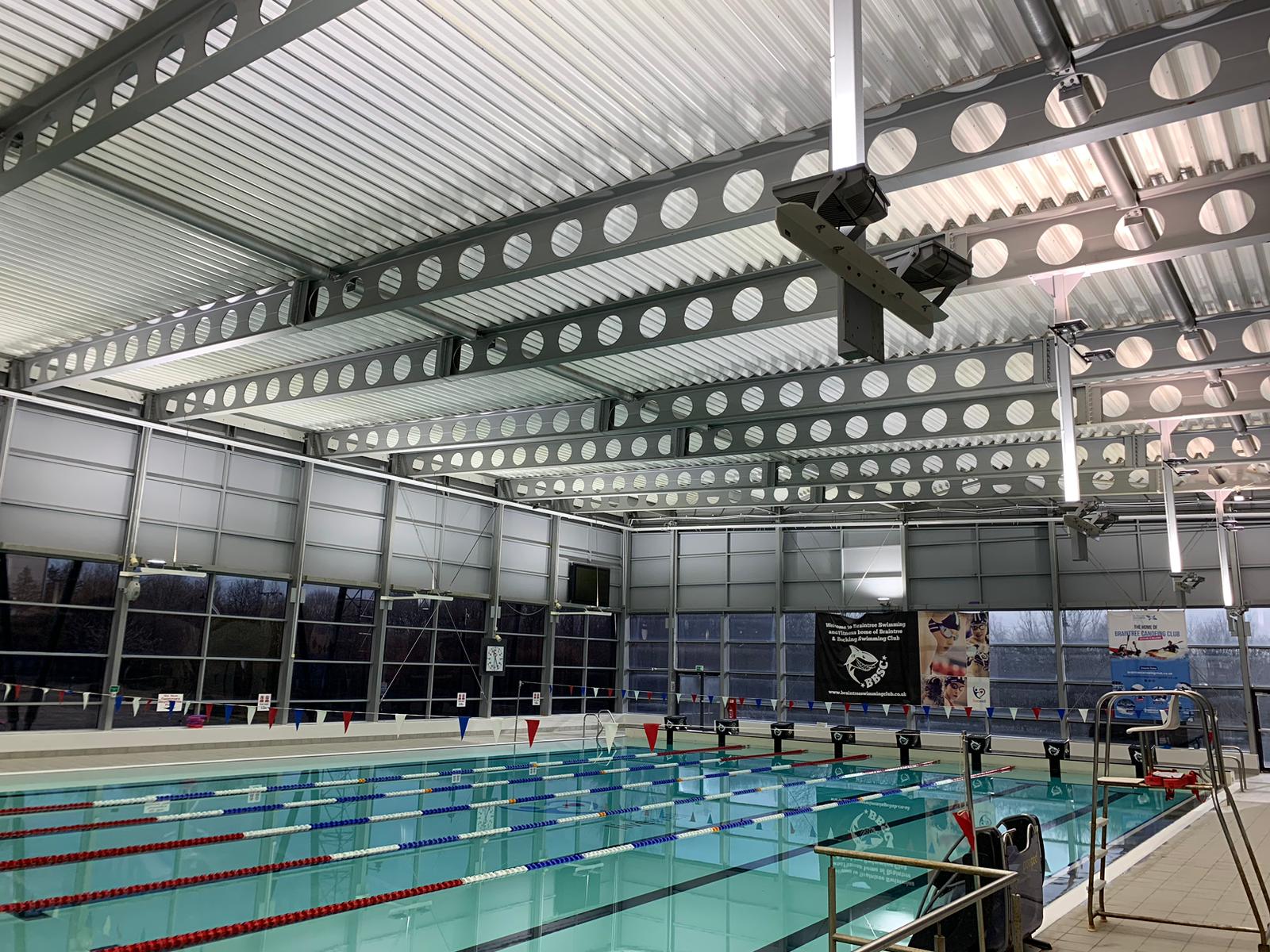 Photo of new led lights at the pool
