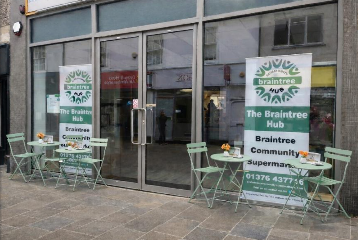 Tables and chairs for pavement licence application -  The Braintree Hub, 67 High Street, Braintree, Essex, CM7 1JX