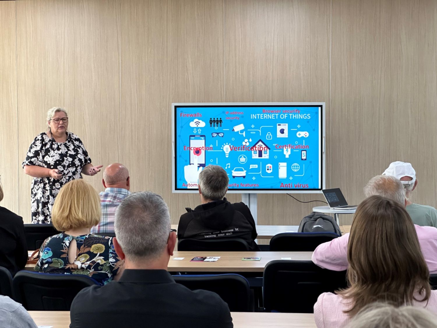 Nicola Doubleday from Essex Police giving a presentation on cyber security