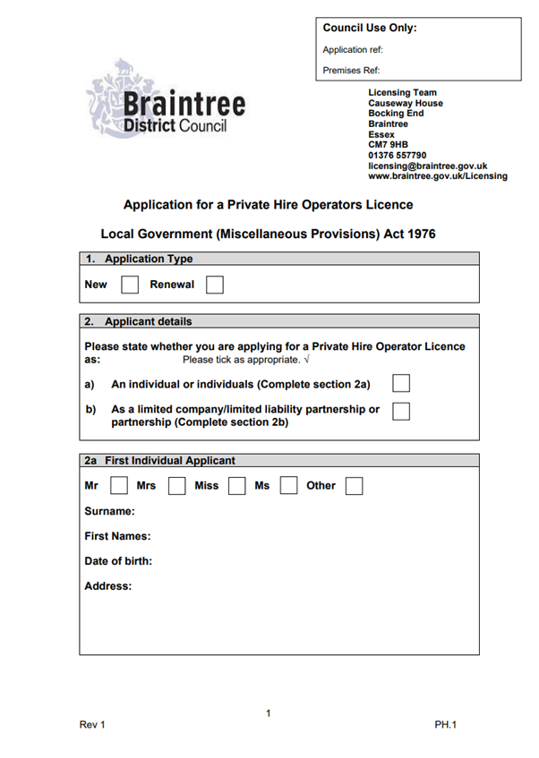 Decorative thumbnail image for private hire operators licence download