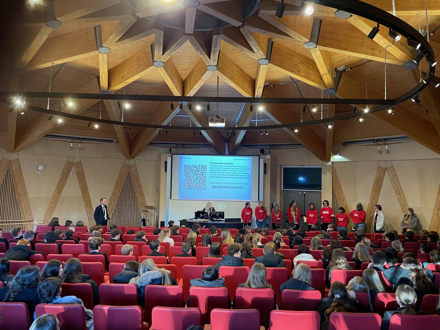 Question and answer session with students at the University of Essex