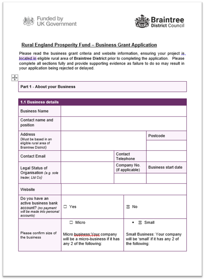 Decorative thumbnail image for Rural england prosperity fund business grant application