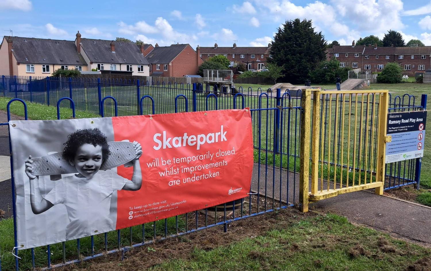 image shows banner notice displayed at ramsey road