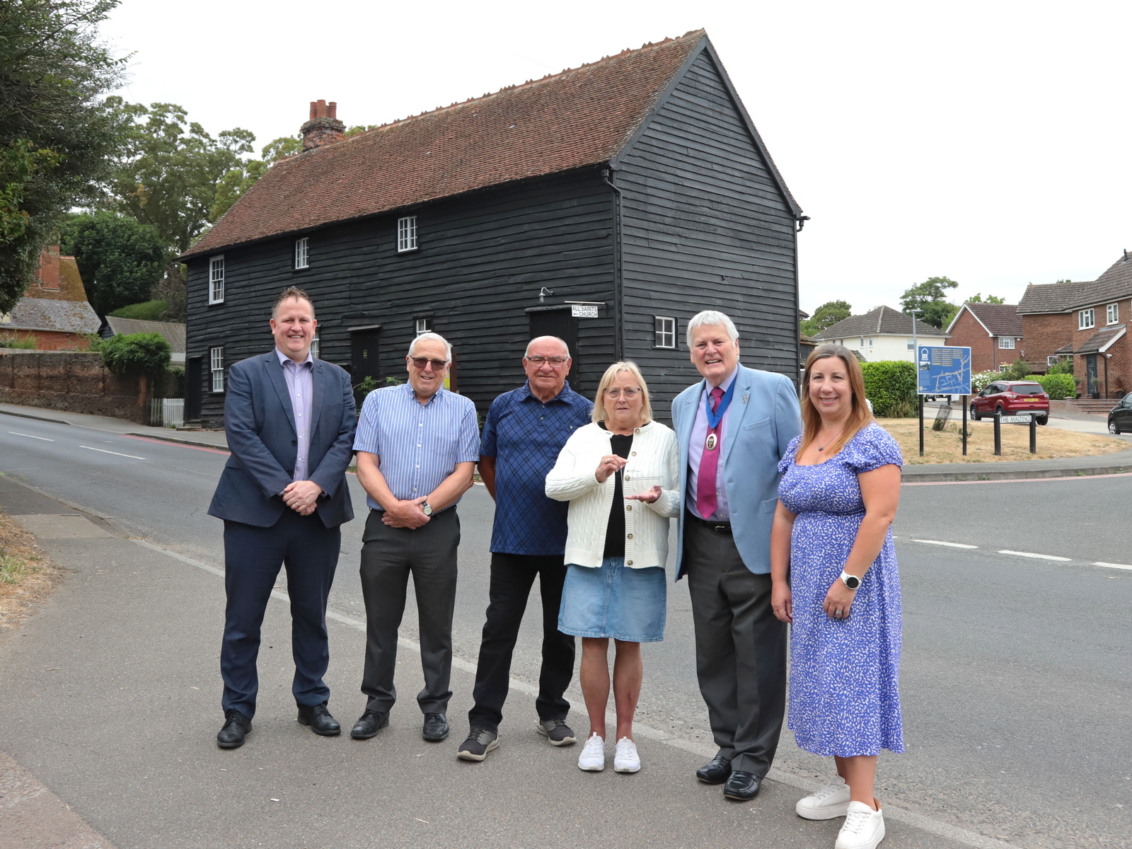 Plaque presentation outside the Old School Room in Rayne