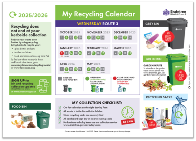 Decorative thumbnail image for Recycling calendar route 3