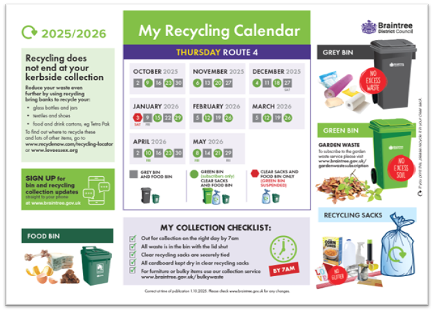 Decorative thumbnail image for Recycling calendar route 4
