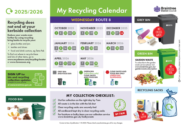 Decorative thumbnail image for Recycling calendar route 8