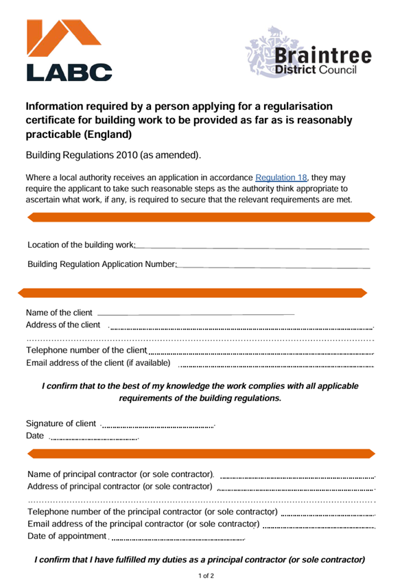 Regularisation relevant information form Download thumbnail