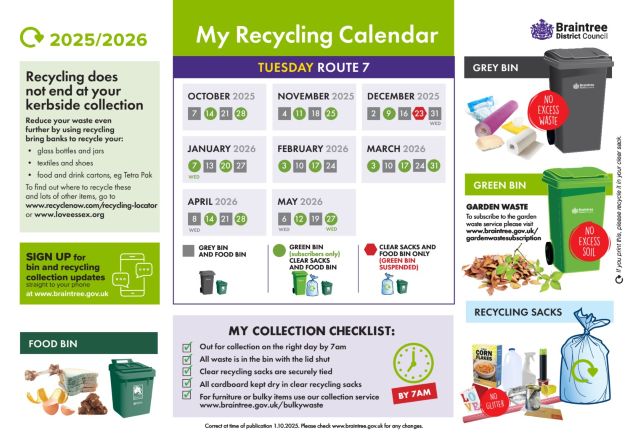 Decorative thumbnail image for Recycling calendar route 7