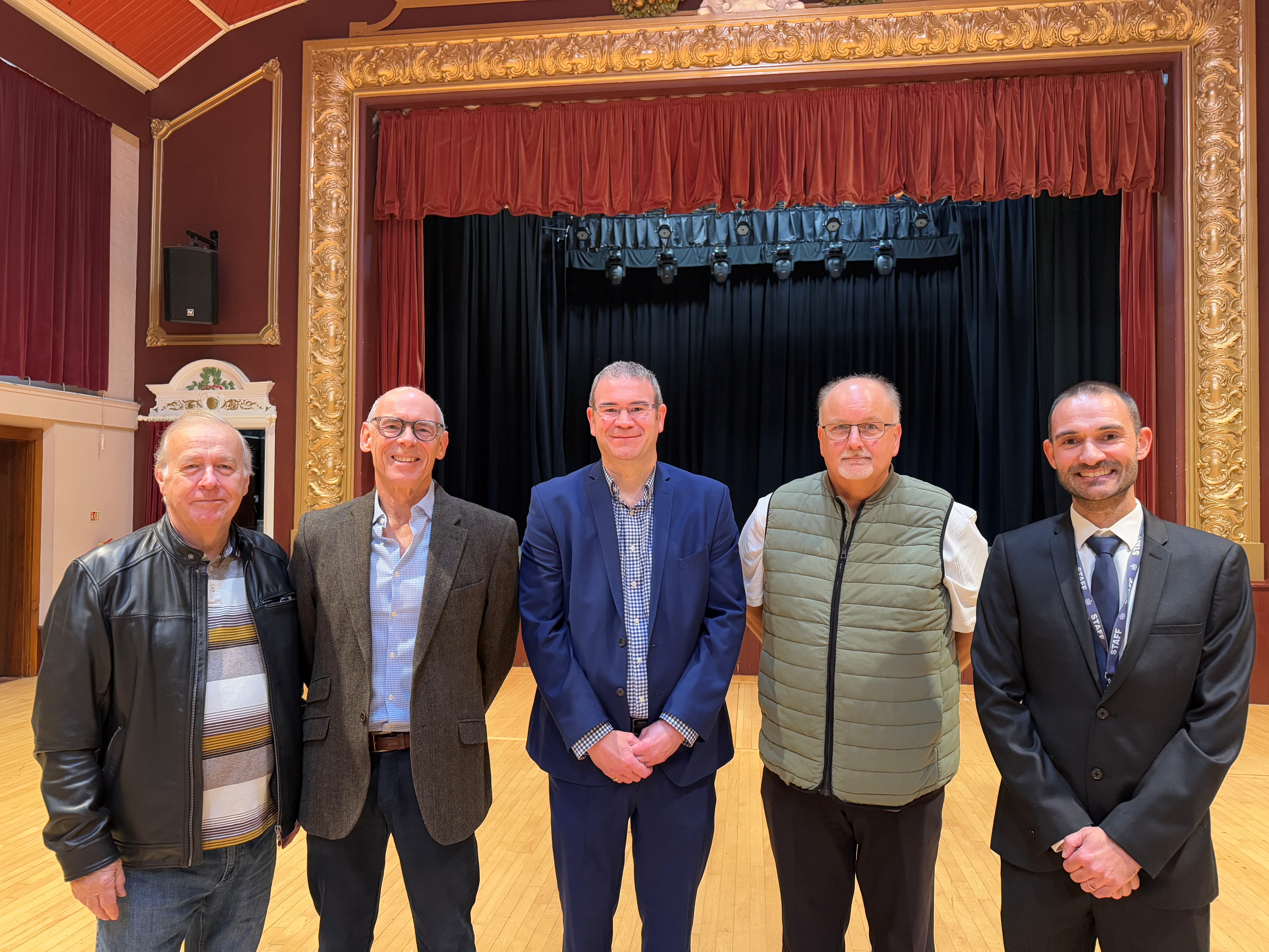 Cllr Kevin Bowers, Cabinet Member for Finance, Resources and Performance at Braintree District Council, pays a visit to Witham Public Hall to examine the upgrades and improvements with Stewart Adkins, Chair of Witham Public Hall Trust.