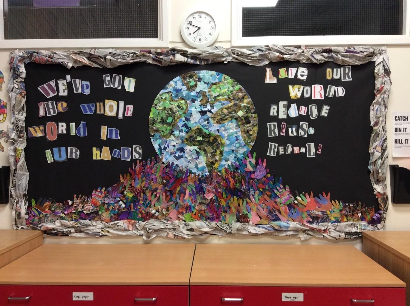 Earth mural from Beckers Green Primary school