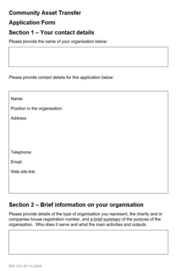 Cat application form front cover preview