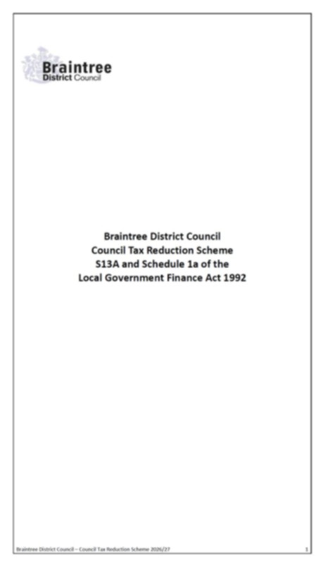 Council tax reduction scheme preview page thumbnail