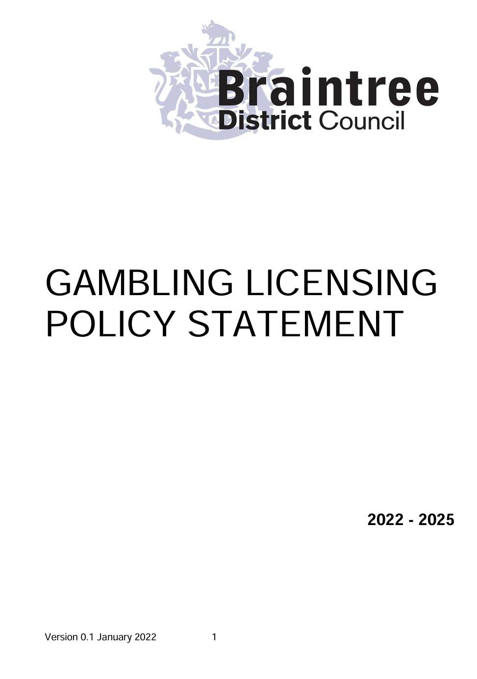 Decorative image preview of gambling licensing 2022 document