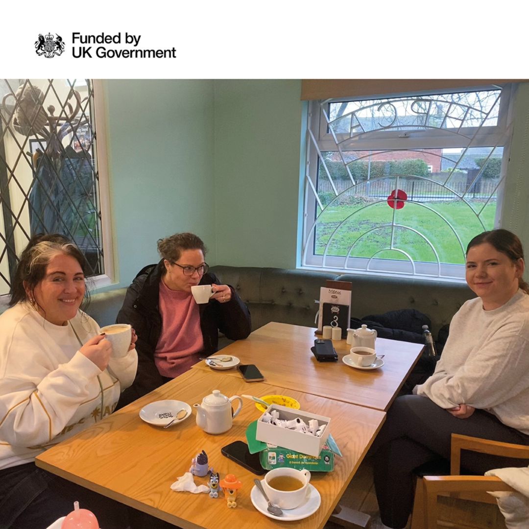 Hatfield Peveral Village Hall - residents sitting around cafe table drinking coffee