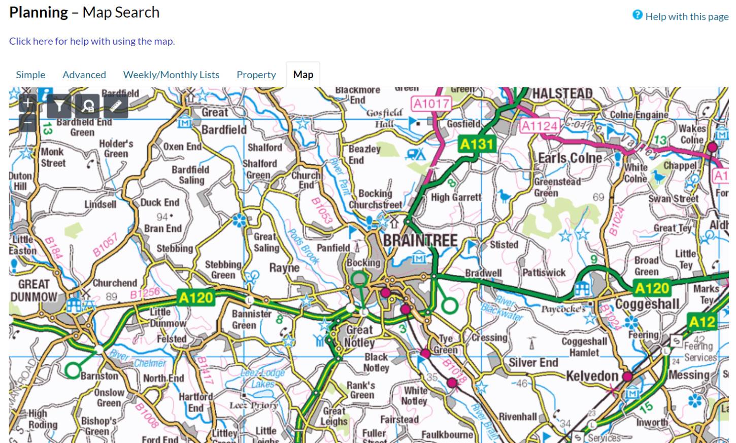 Planning Map search