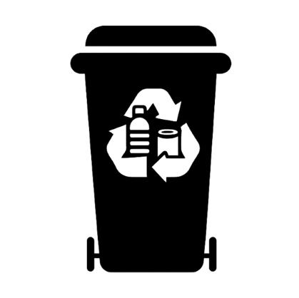 mixed recycling bin icon