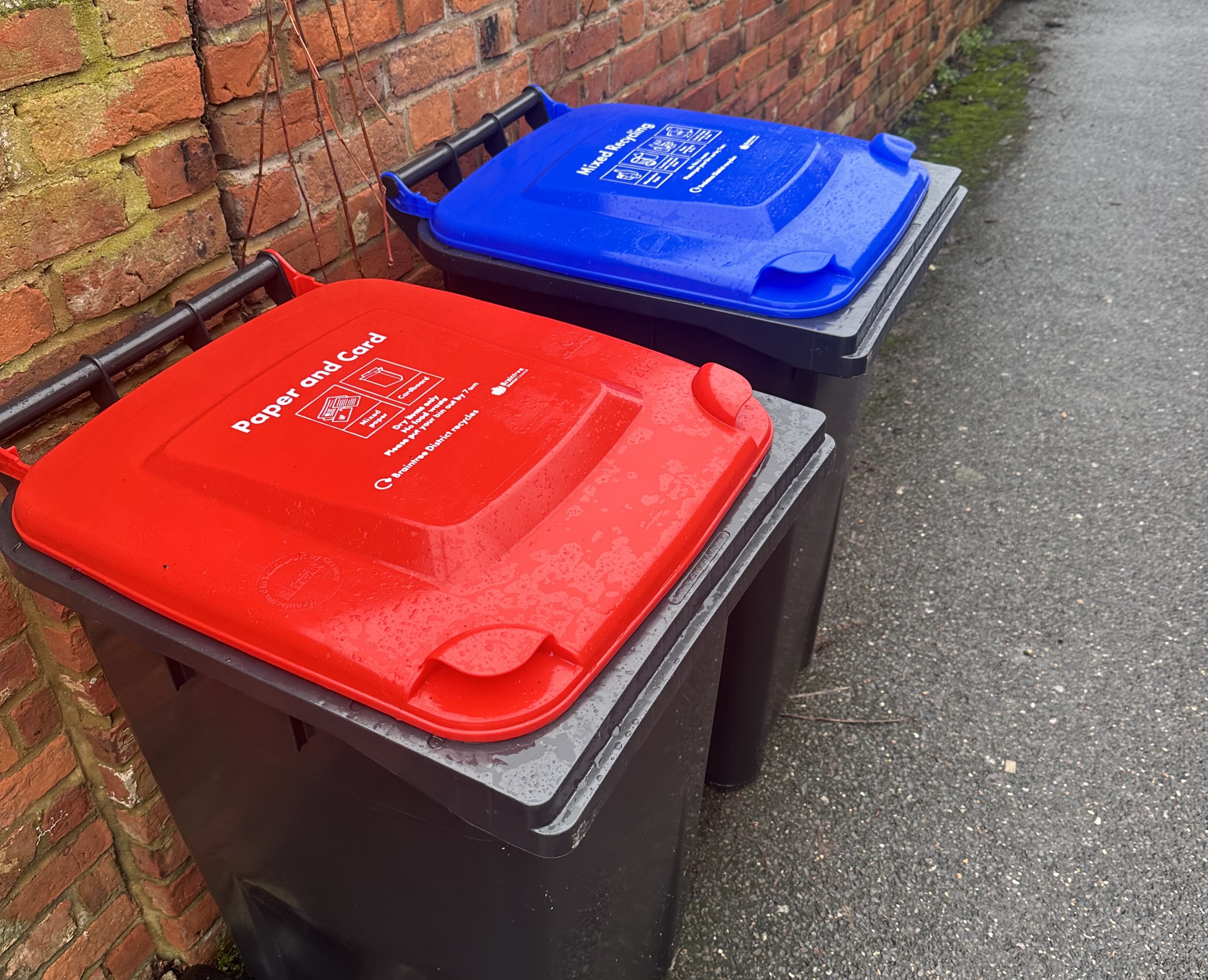 picture shows new recycling bins